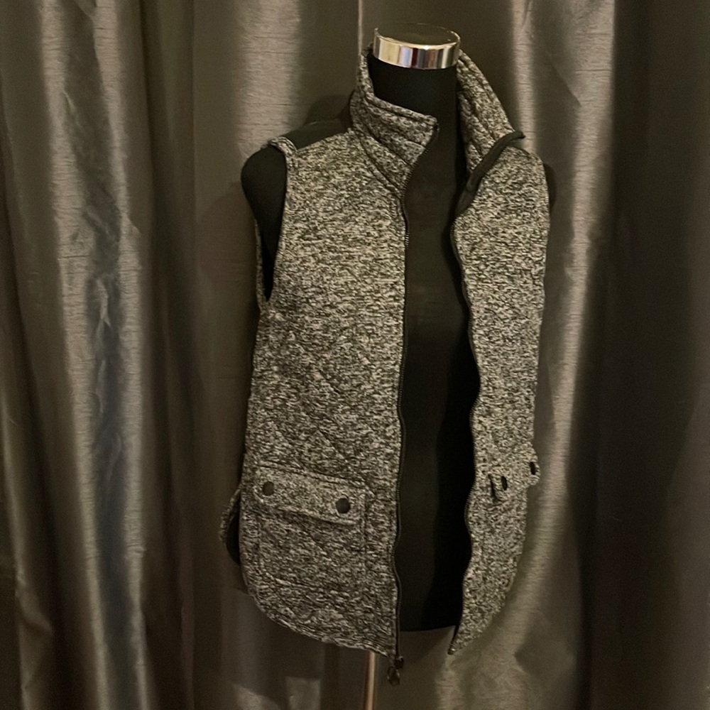 Black and white vest